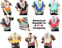 DASHIKIS Exclusive &#39;American Dashiki&#39; Brand Mens 100% Cotton (A U.S. Company) - £10.45 GBP