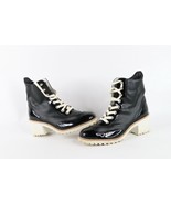 Vintage 90s Womens 8 Grunge Goth EDM Chunky Platform Combat Boots Black ... - $150.14 CAD