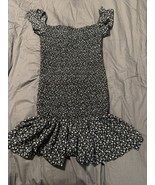 Hesperus Dark BluebWhite Floral Smocked Ruffle Hem Dress Women’s XL - $410.33 MXN
