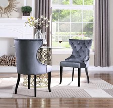 Iconic Home Naomi Wingback Dining Chair Button Tufted Velvet Upholstered... - $474.99