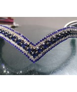 Sapphire Bling Bridle 5 Row Clear Stone Elegant tack V Browband With Fre... - $44.75
