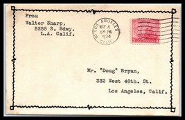 1934 US Cover-Los Angeles, California to Los Angeles L8 - £2.31 GBP