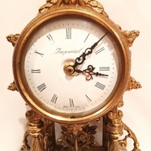 Antique Original Bronze Grandfather Clock Mantle Home Décor Imperial Analog - £1,557.52 GBP