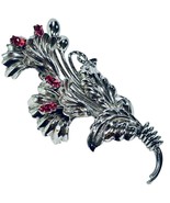 Bond Boyd Vintage Retro Brooch Pin Sterling Silver &amp; Flowers Pink Rhines... - $116.74 CAD