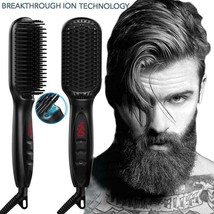Beard Straightener Smoothing Brush Straight Hair Heating Comb Electric Comb Stra - £35.19 GBP