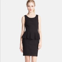 Rachel Zoe Paola Cotton Eyelet Peplum Dress in Black Cotton $375, Sz 6, ... - $1,539.15 MXN
