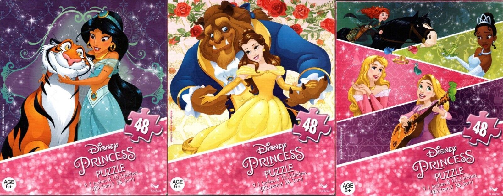 Primary image for Disney Princess - 48 Pieces Jigsaw Puzzle Set of 3