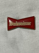Vintage Budweiser Bud Beer Bow Tie Lapel Pin Anheuser Busch Enamel Red Gold Tone - £4.27 GBP