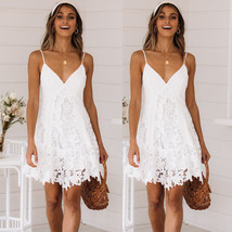 Lace Stitching Sexy Strap Lace Dress Women - $35.99