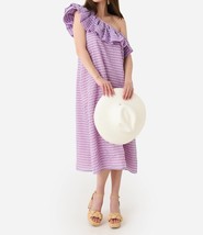 Never A Wallflower one-shoulder dress in PINK/PURPLE CHECK - size M - $224.73