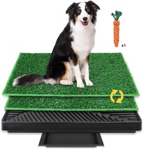 Puppy Dog Pet Potty Training 2 Pad Mat Tray Grass House Toilet w/Tray &amp; Rope Toy - £68.51 GBP