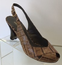 BRUNO MAGLI Snakeskin Leather Peep Toe Slingback (Size 35) - £54.84 GBP