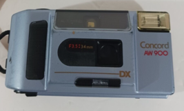 Vintage CONCORD AW-900 METALLIX Blue 35mm DX Focus Free Motorized Compac... - $16.02 CAD
