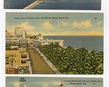 5 Miami Beach Florida Linen Postcards Lummus Park Collins Ave Venetian C... - £13.93 GBP