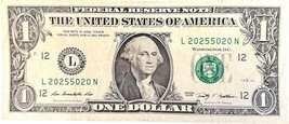 $1 One Dollar Bill 20255020 birthday anniversary May 2 or May 20, 2025, trinary - £24.12 GBP