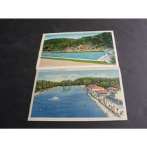 Vintage 1930’s (2) Color Postcards- Swimming Pool, Pa. &amp; Upper Reservoir, Pa. - £9.65 GBP