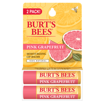 Burt&#39;s Bees 100% Natural Moisturizing LipBalm, Pink Grapefruit, 2 Ct.. - £15.81 GBP