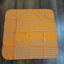 Gerber Cotton Flannel Blanket Orange Blue White Stripe Receiving Swaddle Boy - £14.68 GBP