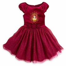 Disney Store Girls Beauty and the Beast Belle Holiday Party Dress Sz 4T 5/6 - £31.96 GBP