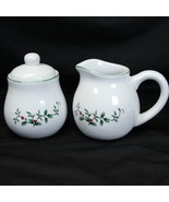 Royal Seasons Holly Christmas Creamer &amp; Sugar Bowl with Lid Xmas - $164.35 MXN
