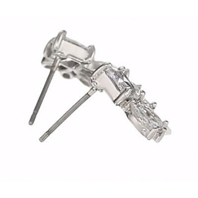 CZ by Kenneth Jay Lane Baguette Cluster 2 cttw Earrings KE1743 NWT Item image 6