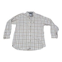 Columbia Mens XCO Shirt L Brown Beige Tan Plaid Long Sleeve Button Down READ - £18.33 GBP