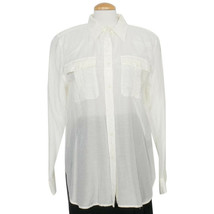 RALPH LAUREN Cream Cotton Silk Voile Shirt Top XL - £39.95 GBP