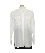RALPH LAUREN Cream Cotton Silk Voile Shirt Top XL - £39.32 GBP