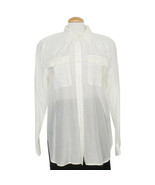 RALPH LAUREN Cream Cotton Silk Voile Shirt Top XL - £39.58 GBP