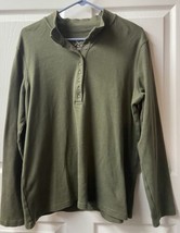 Natural Reflections Womens Size XL Green Henley Knit Long Sleeve Shirt - £10.61 GBP