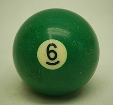 Pool Table Billiard Ball #6 Solid Green Vintage Replacement Piece - £10.19 GBP