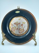 Vintage &quot;The Art of Chokin&quot; 24KT Gold Gilded Iris Butterflies Plate 7.5&quot; - £14.15 GBP