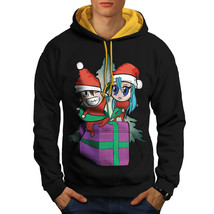 Wellcoda Elf Gift Love Mens Contrast Hoodie, Festive Casual Jumper - £31.19 GBP