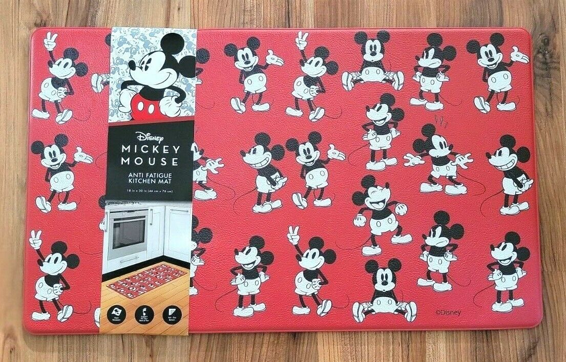 Primary image for Disney Anti Fatigue Kitchen Mat Rug MICKEY MOUSE NWT RED/BLACK 18X30 #4