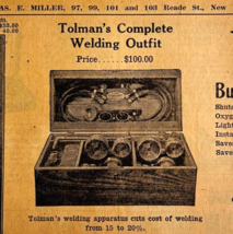 1917 Tolman&#39;s Complete Welding Outfit Advertisement Chas Miller Automobi... - $24.99