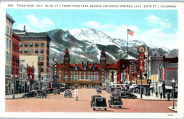 Pikes Peak From Pikes Peak Avenue Colorado Springs Colorado Postcard - £11.63 GBP