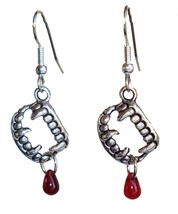 Bite Me True Gothic VAMPIRE BLOOD FANG BANGER EARRINGS Halloween Costume... - $9.47