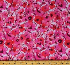 Cotton Lawn Pink Flowers Wild Blue Lawns Azalea Fabric Print by Yard D138.06 - £10.35 GBP