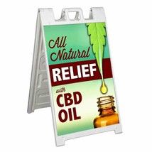 All Natural Relief Cbd Oil Signicade 24x36 Aframe Sidewalk Sign Banner Decal - £33.73 GBP+