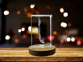 LED Base included | Chile 3D Engraved Crystal 3D Engraved Crystal Keepsake/Gift - $29.99 - $299.97