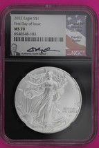 2022 MS 70 Silver Eagle David Ryder Coin NGC Certified Graded Authentic Slab 634 - $152.60 CAD