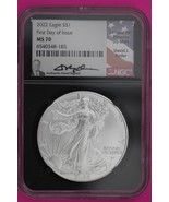 2022 MS 70 Silver Eagle David Ryder Coin NGC Certified Graded Authentic ... - $109.99