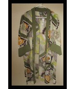 Soho NY&amp;Co Large Women&#39;s Dress Cover Jacket Olive Green Print NEW - €42,63 EUR