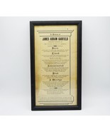 Antico 1881 James Garfield Commemorativo Broadside Incorniciato - £360.08 GBP
