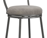 , Garren Metal Counter Height Swivel Stool With Wood Panel Back, Rubbed ... - $268.99