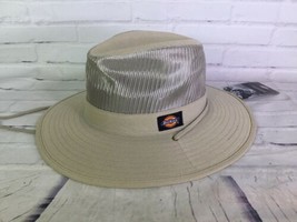Dickies Vented Explorer Safari Hiking Wicking Stiff Hat Cap S/M Khaki Drawstring - £27.18 GBP