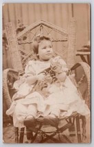 RPPC Cutest Victorian Girl With Kitten Cat Real Photo Postcard F47 - £9.21 GBP