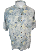 THREE PALMS Men Hawaiian ALOHA shirt pit to pit 26 XL silk tropical camp luau - £13.19 GBP