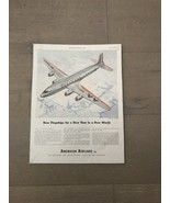 American Airlines Ad From Saturday Evening Post January 27, 1945 DC-6 Fl... - $15.00