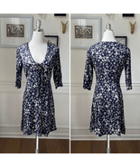 Urban Outfitters Gloria Floral Tea Dress Navy Cream S - €14,83 EUR
